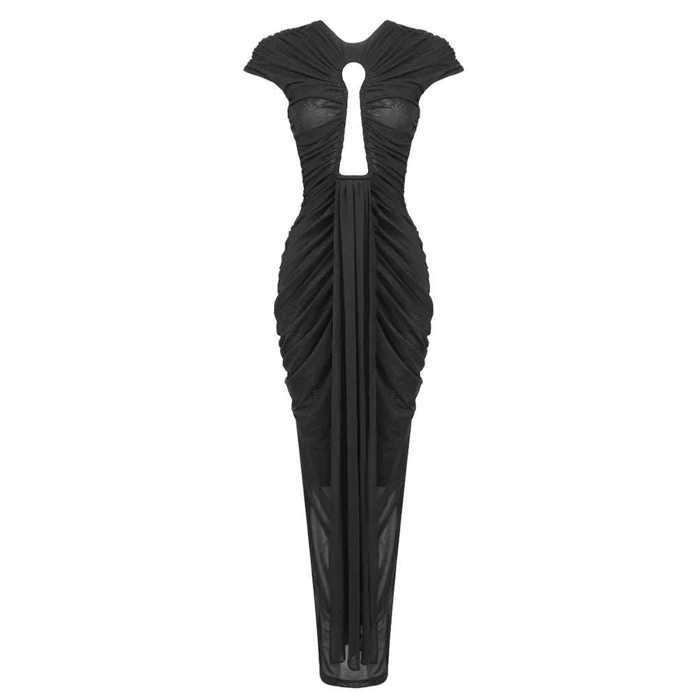 CATHERINE KEY HOLE MAXI DRESS Black