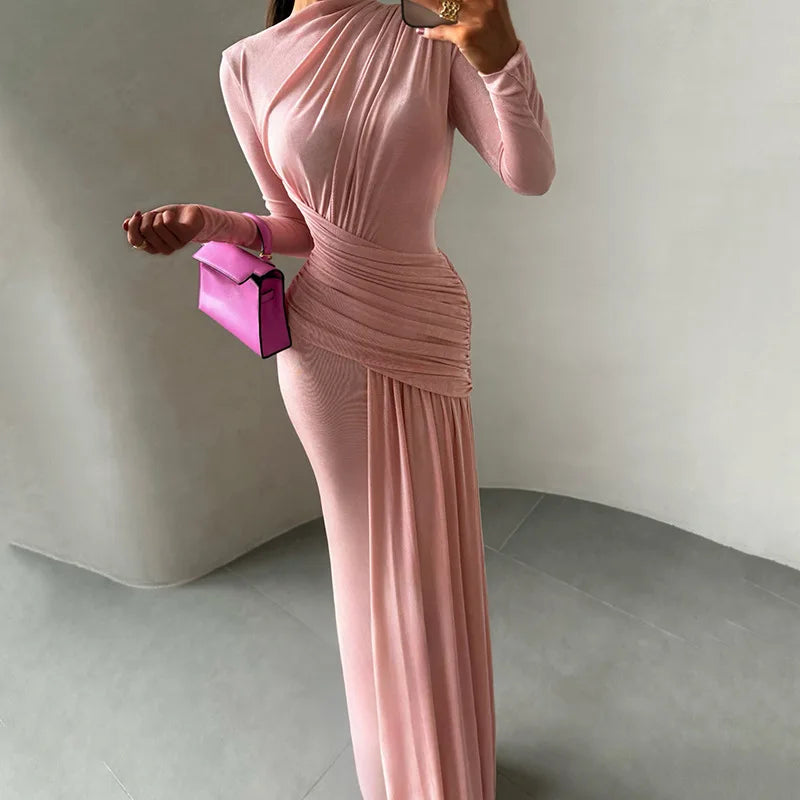 FERN RUCHED MAXI DRESS Pink