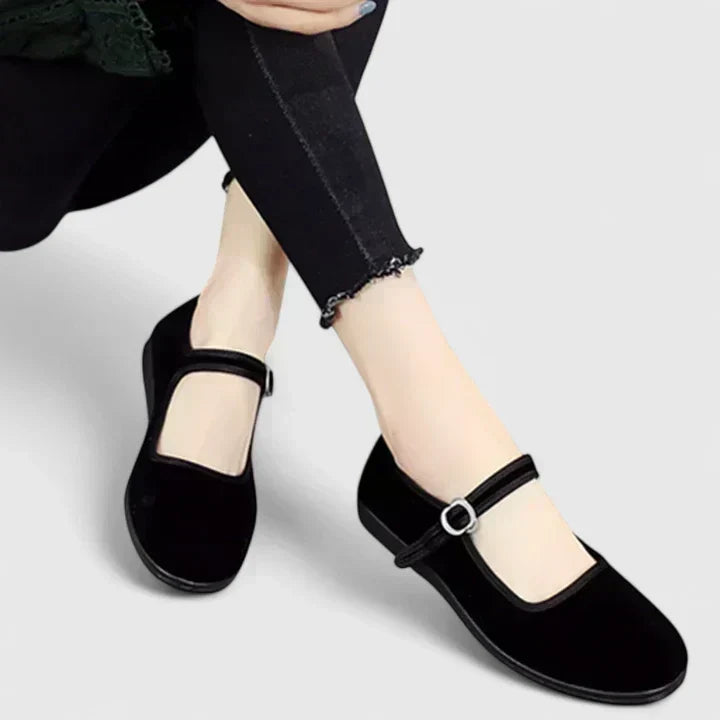 Round Toe Ankle Strap Flat Mary Jane Shoes