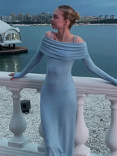 Off Shoulder Long Sleeve Bodycon Maxi Dress - View 4