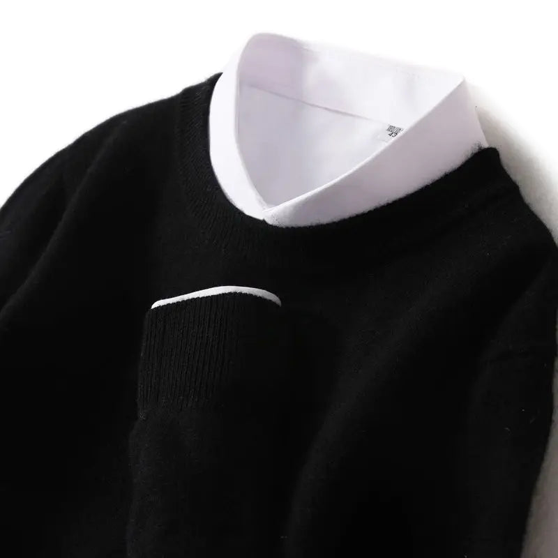 Crew Neck Long Sleeve Knit Sweater