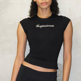 Compassionate Short-Sleeve Stylish Black Tee