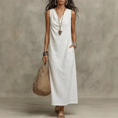Cowl Neck Sleeveless Maxi Dress Summer