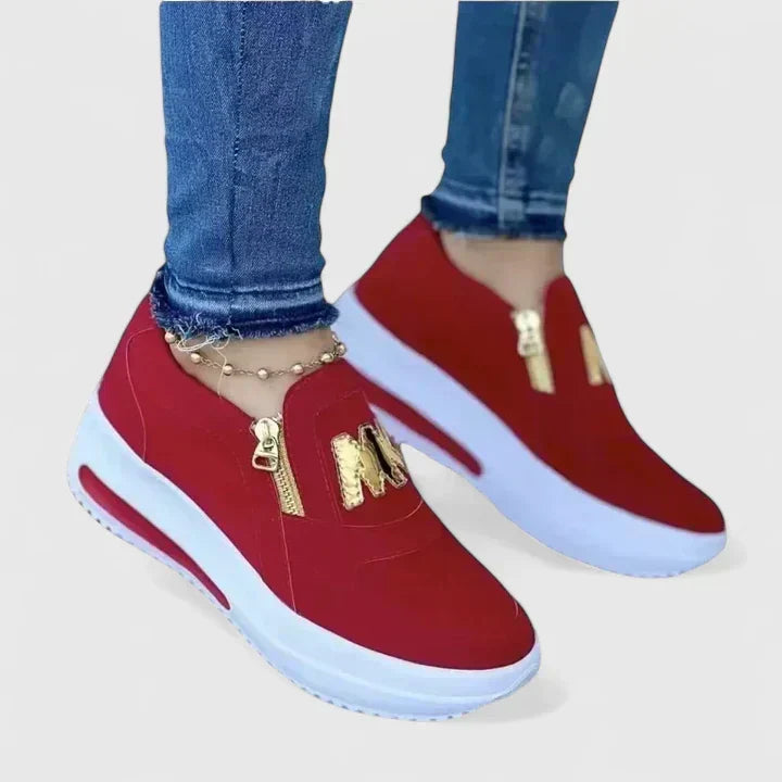 Zip Front Platform Slip On Sneakers