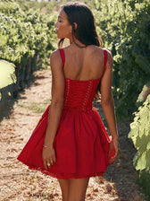 Lace A-Line Spaghetti Strap Mini Dress 3