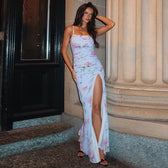 Pleated Mesh Bodycon Spaghetti Summer Dress 5