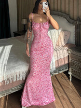 Sleeveless Lace Up Backless Floral Dress 6