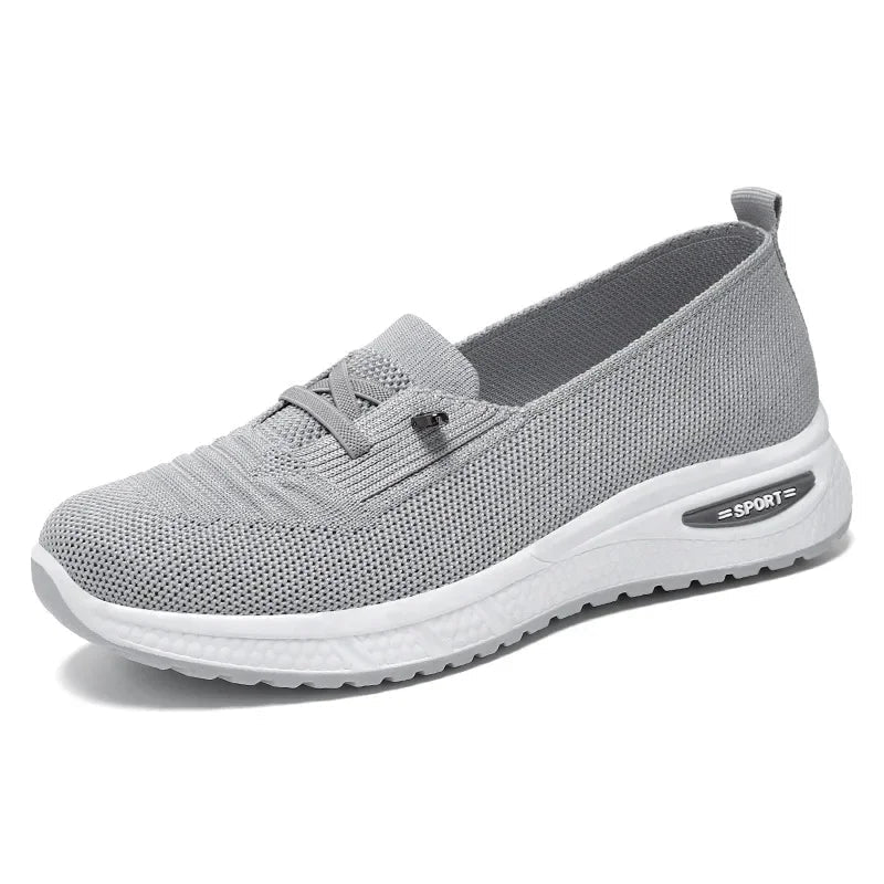 Knit Mesh Slip On Platform Sneakers