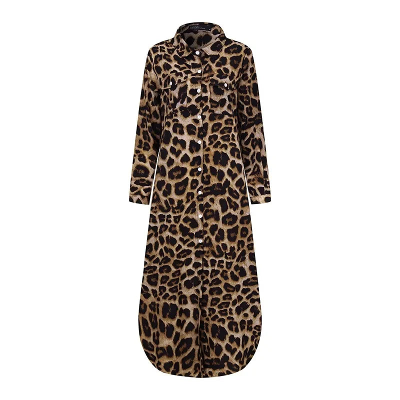 Rafaela Womens Leopard Print Dress with Relaxed Fit and Smart Casual Fashion