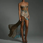Leopard Mesh Patchwork Maxi Dress 9