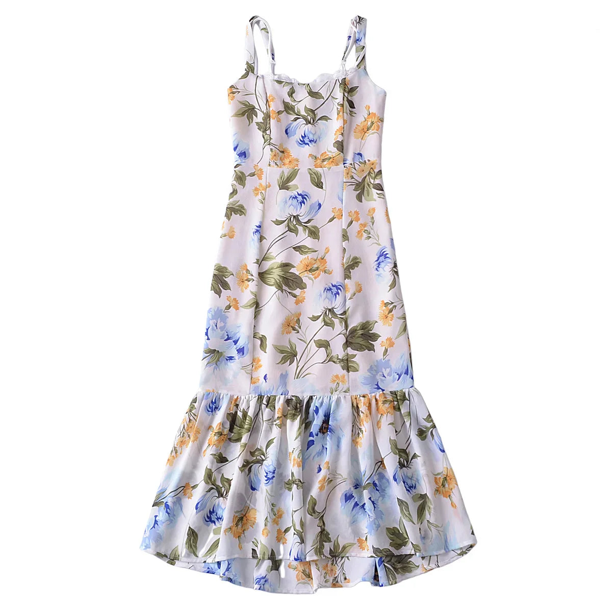 AVALINA MIDI DRESS Blue flower