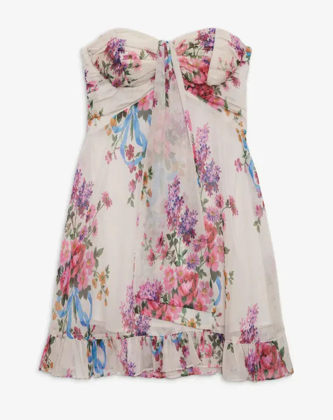 TEAGAN FLORAL MINI DRESS White