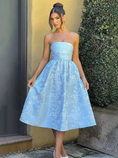 Bow Backless Jacquard A Line Mini Dress 13