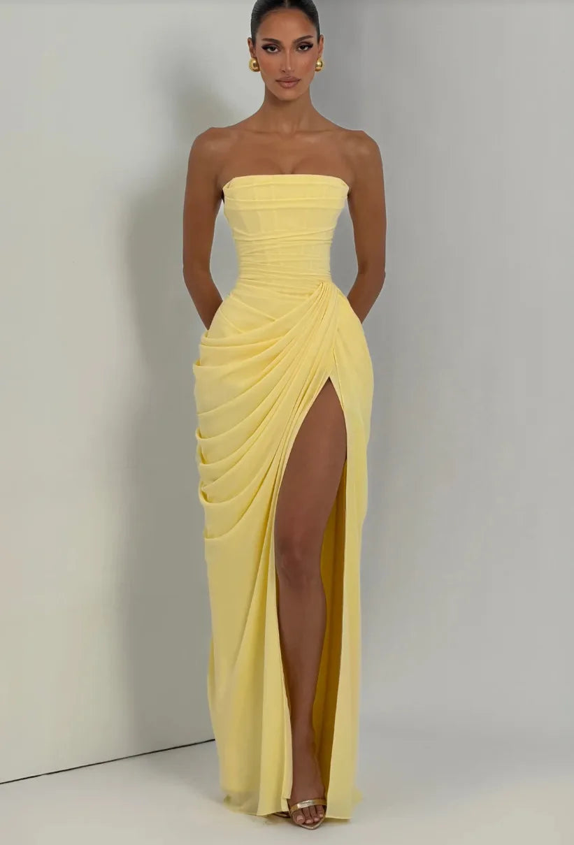 MILA RUCHED MAXI DRESS