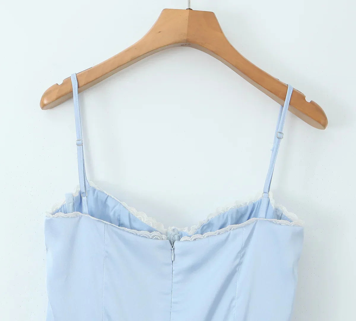 Satin Corset Style Lace 2 layers Lining Hem Mini Dress