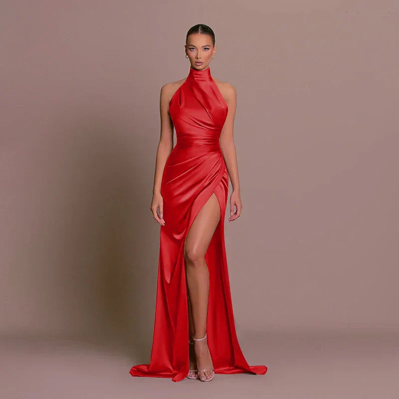 Livia | Sleek Slit Gown Red