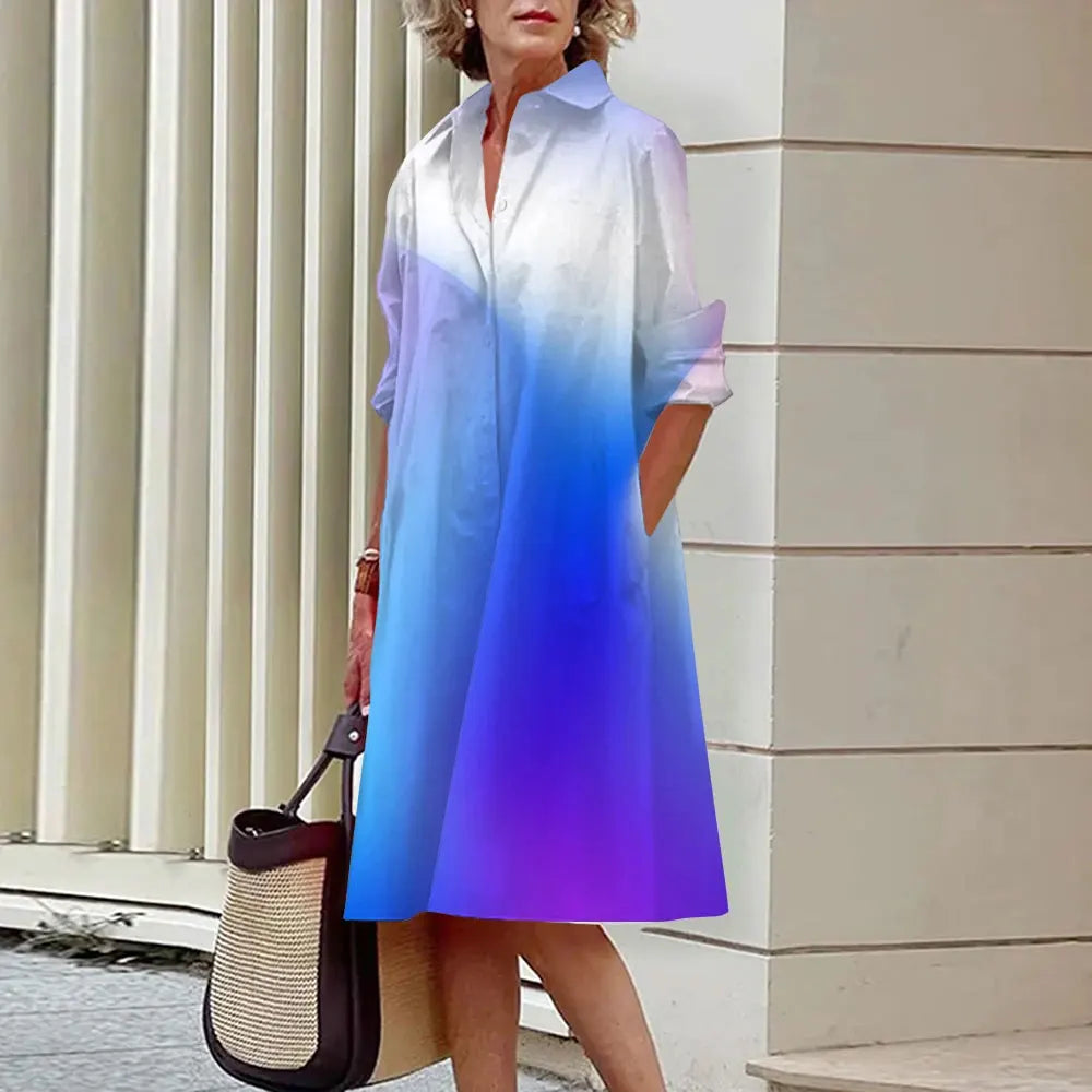 Alba Boutique Women's Midi Shirt Dress with Button Placket Collection