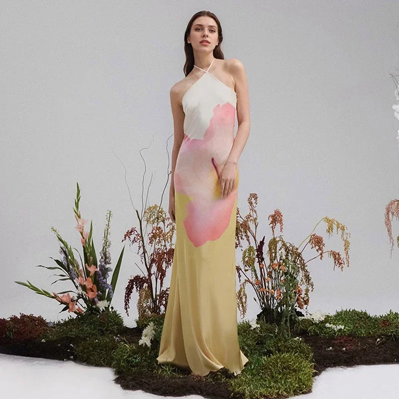 Floral One Shoulder Ruffle Mermaid Maxi Dress 2