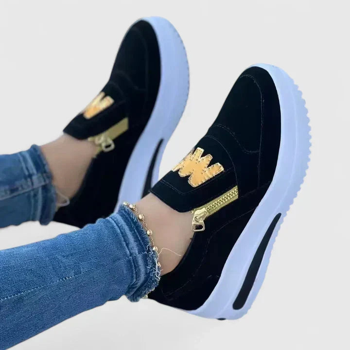 Zip Front Platform Slip On Sneakers