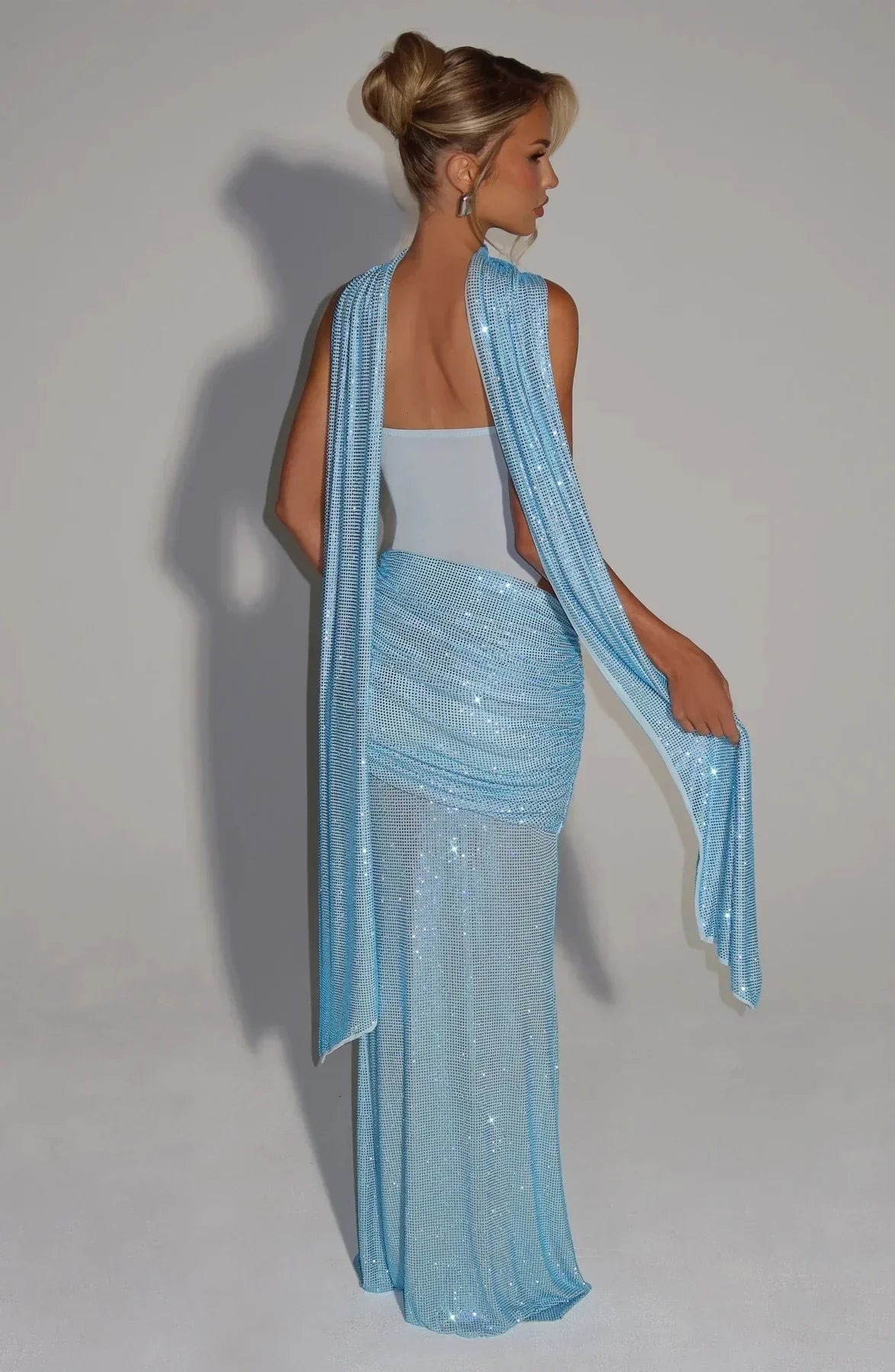 NADIA CRYSTAL MESH DRESS