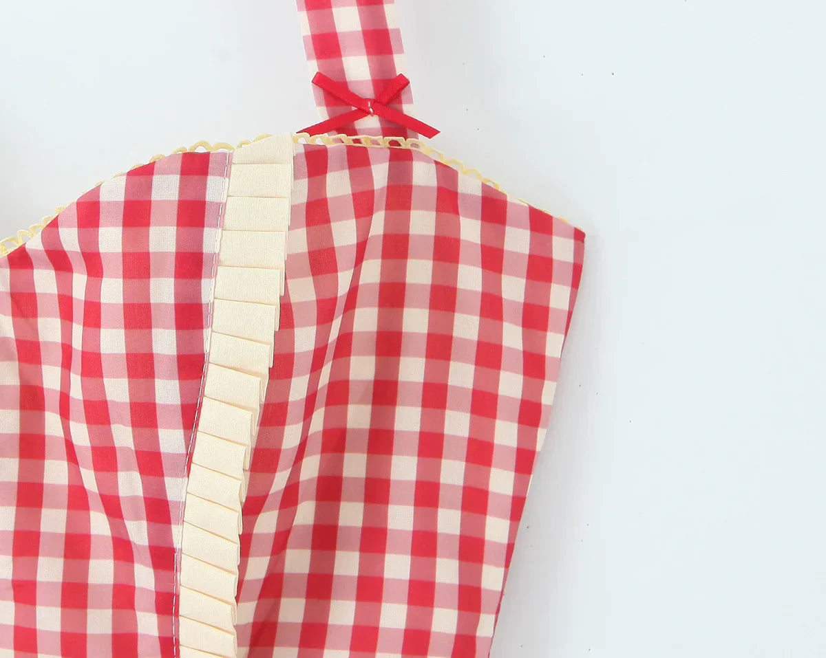 MADDIE PLAID MINI DRESS