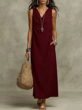 Cowl Neck Sleeveless Maxi Dress Summer 5