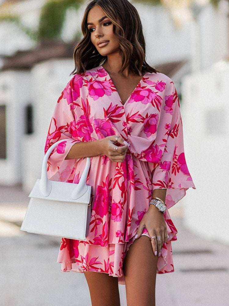 Filomena V-neck Mini Dress for Women Chic Boutique Style