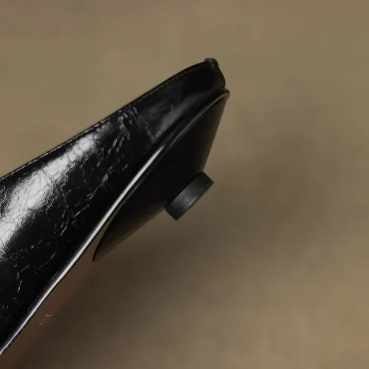 Pointed Toe Buckle Strap Low Heel Mary Jane Pumps