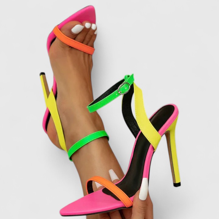 Pointed Toe Ankle Strap Stiletto Heel Sandals