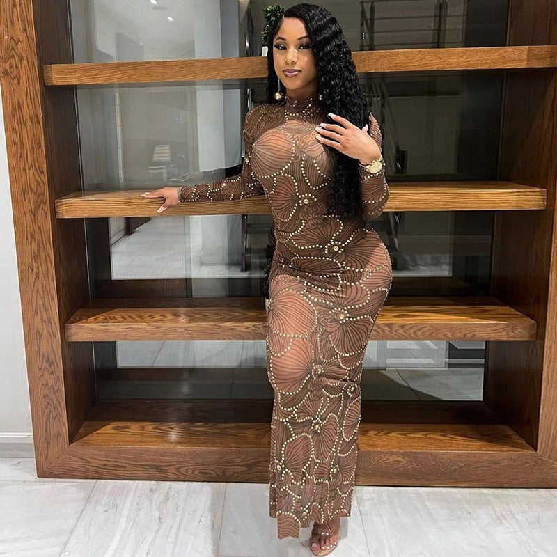 Club Bodycon See Through Long Dress