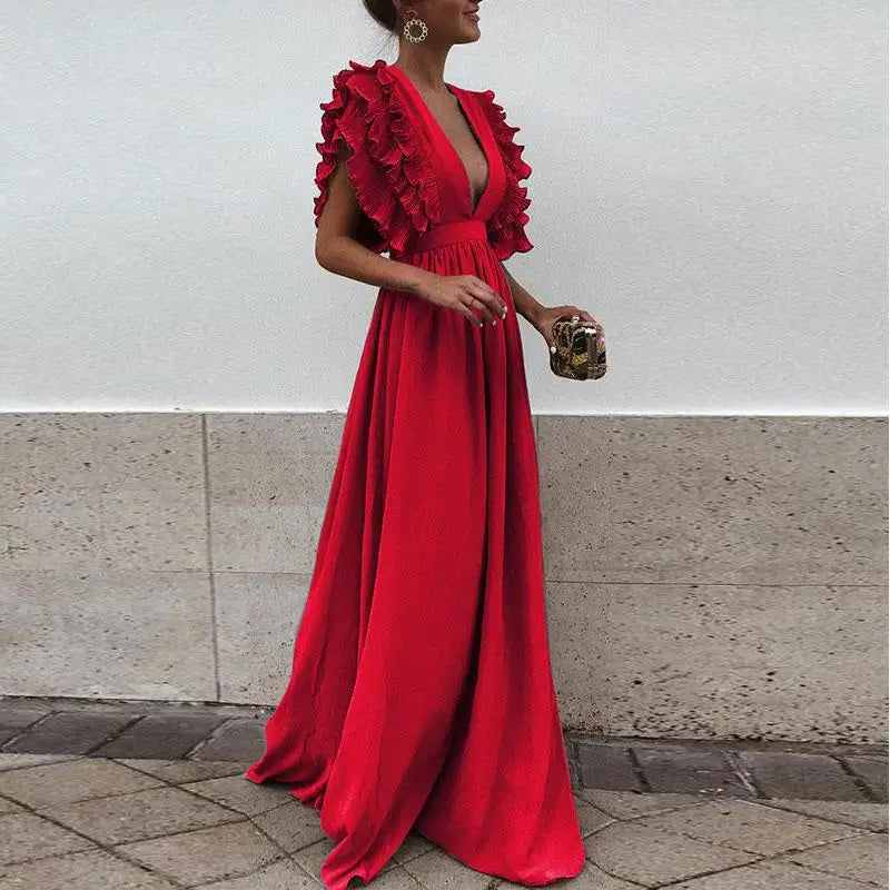 Fiorenza Exclusive Dress with Ruffle Sleeves Boutique Collection