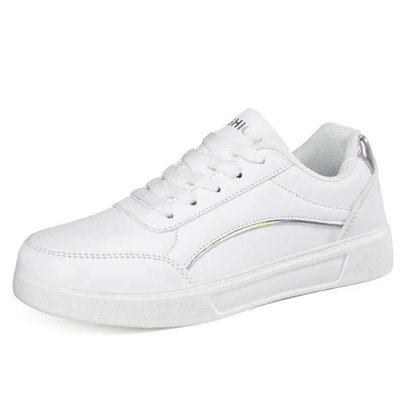 Lace Up Metallic Accent Low Top Sneakers