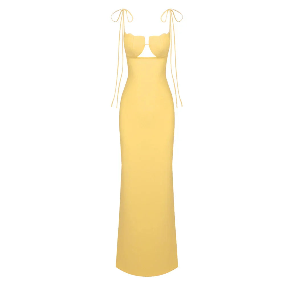 JOELA BANDAGE DRESS Yellow