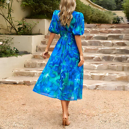 Minimalist Katia Printed Midi Dress Evening Wear Edit