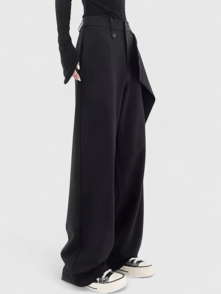 High Waist Wide Leg Tailored Trousers