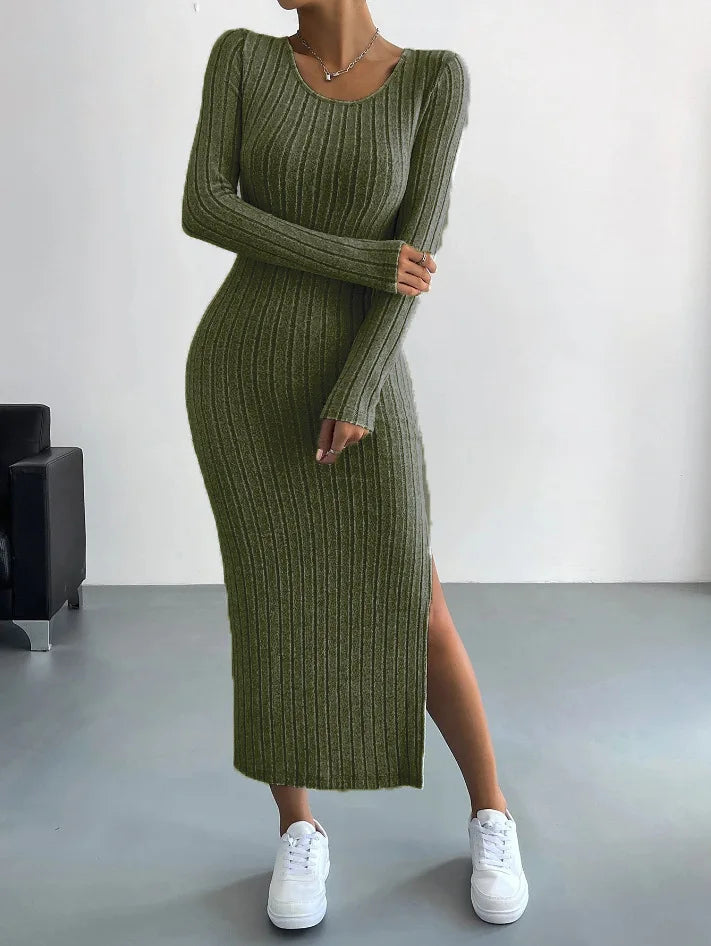 Mercedes Womens Long Sleeved Minimalist Dress with Premium Casual Styling