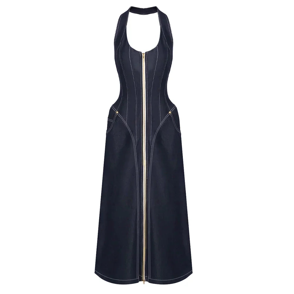 AURETA MAXI DRESS Denim