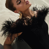 Party - Cami Corset Shoulder Feather Sleeveless Off Women’s Blouse Crop Tee Top Club Tank