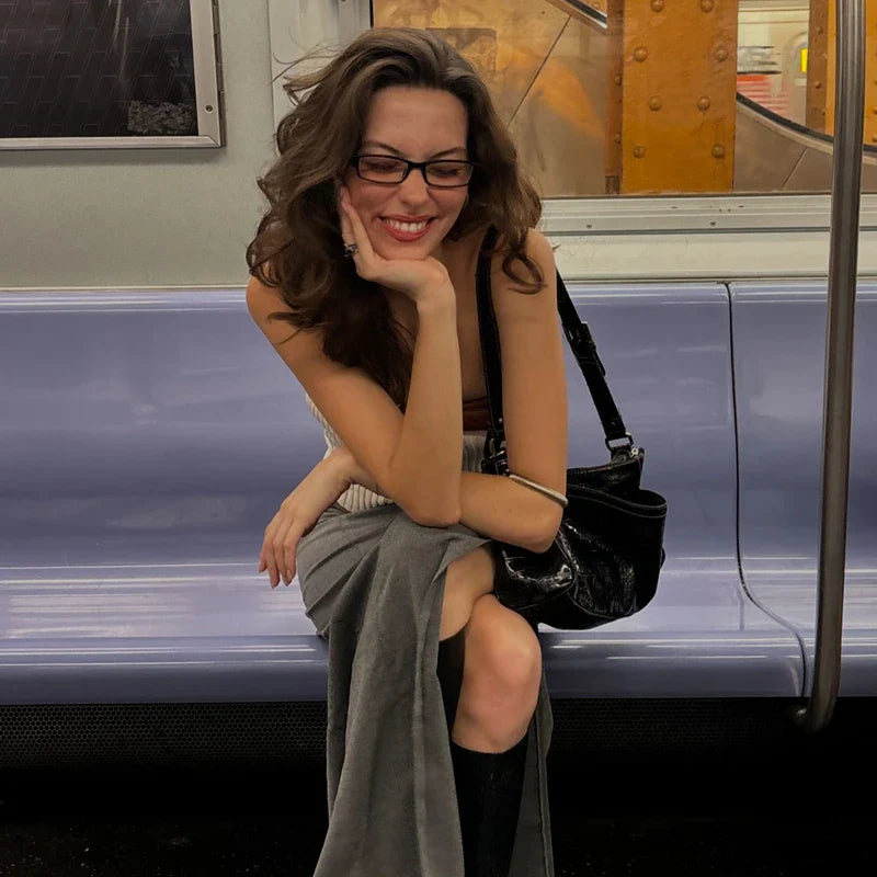 Casual Patchwork Off Shoulder Strapless