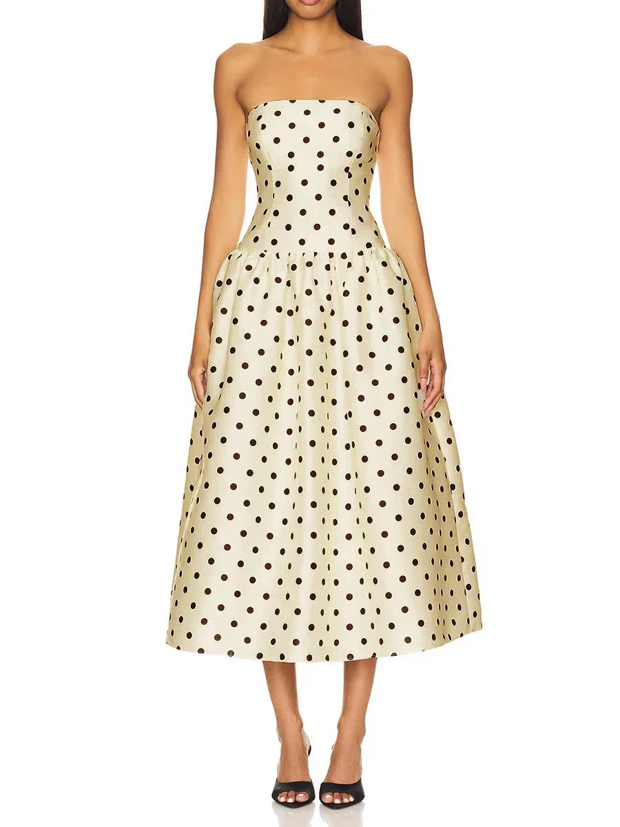 LANA POLKA DOT MIDI DRESS Print