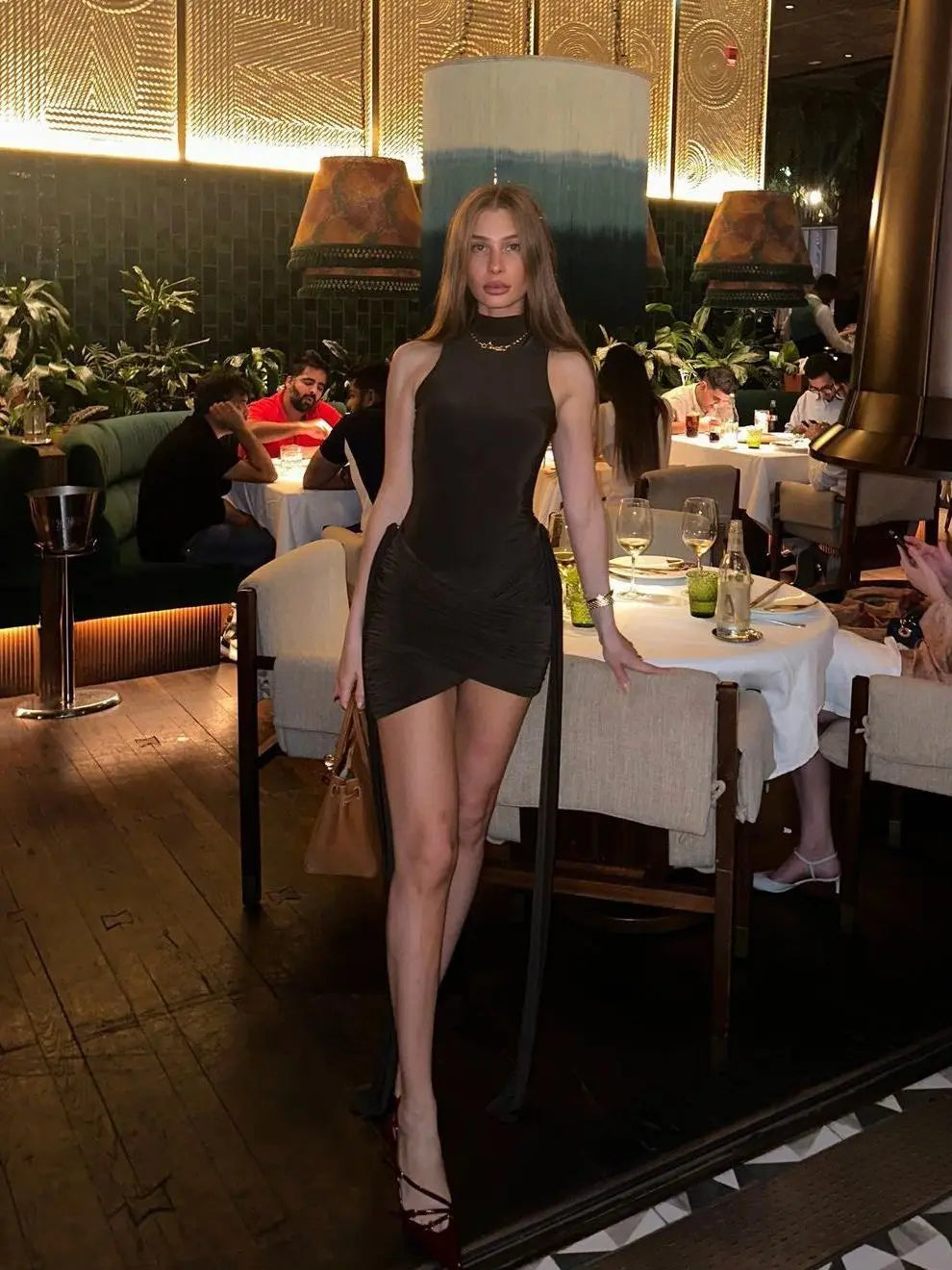 ELEFTERIA MINI DRESS Dark Brown