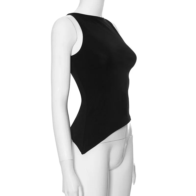 Scoop Neck Sleeveless Cut Out Open Back Bow Tank Top 9