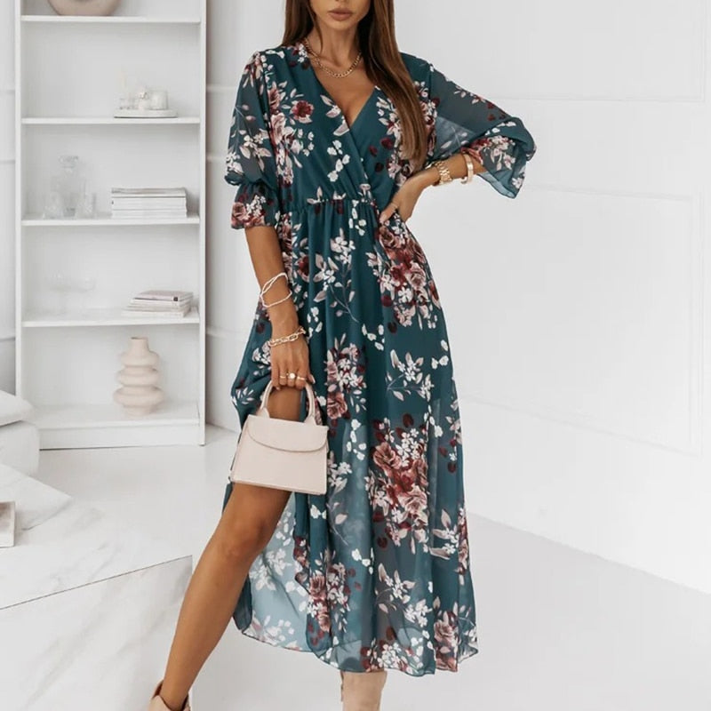 Premium Jacinta Midi Dress with Slit Evening Wear Edit