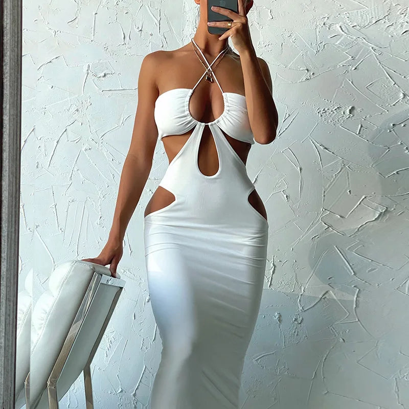 TERY MIDI DRESS White