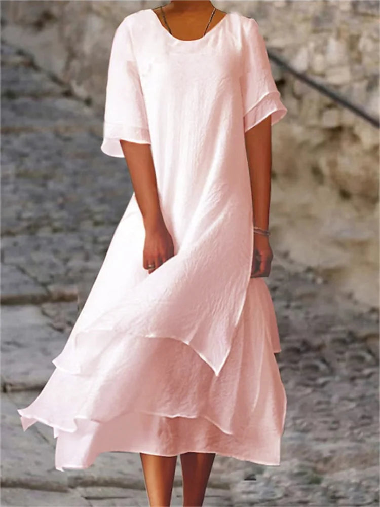 Donatella Chic Long Dress Elevated Occasion Wear