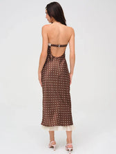 Strapless Backless Lace Midi Dress 3