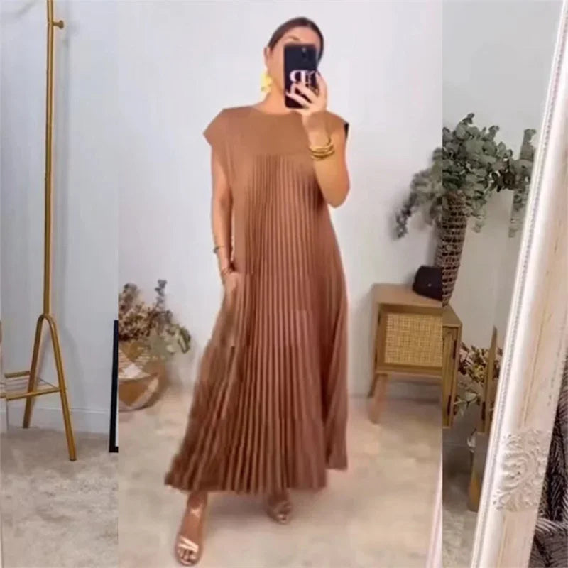 Araceli Premium Pleated Maxi Dress Statement Occasion Edit