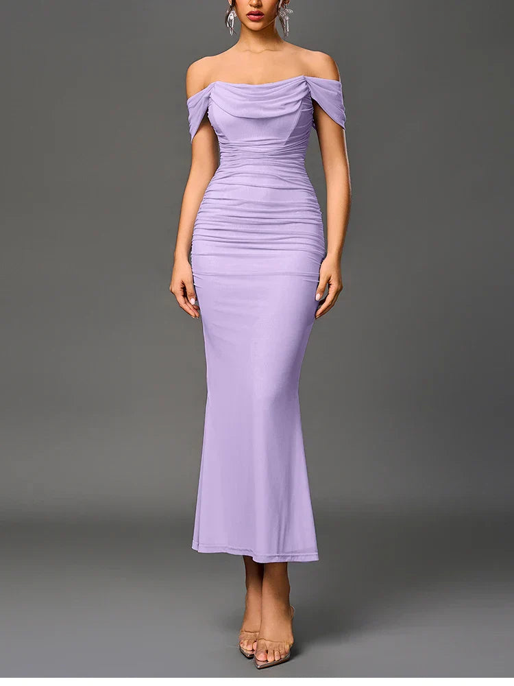 MARIA OFF SHOULDER DRESS Lilac