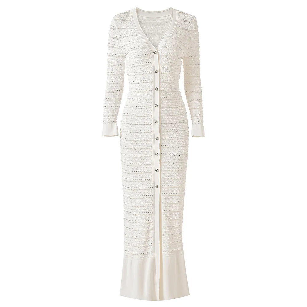 MARLENA KNIT MIDI DRESS White