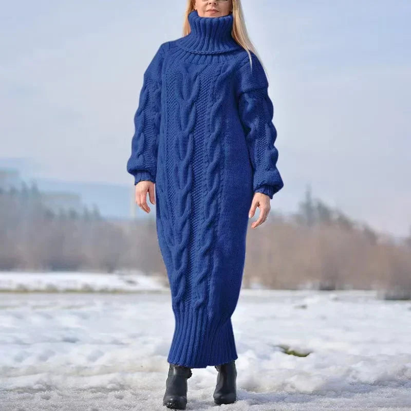 Reina Winter Turtleneck Sweater Dress with Contemporary Everyday Styling